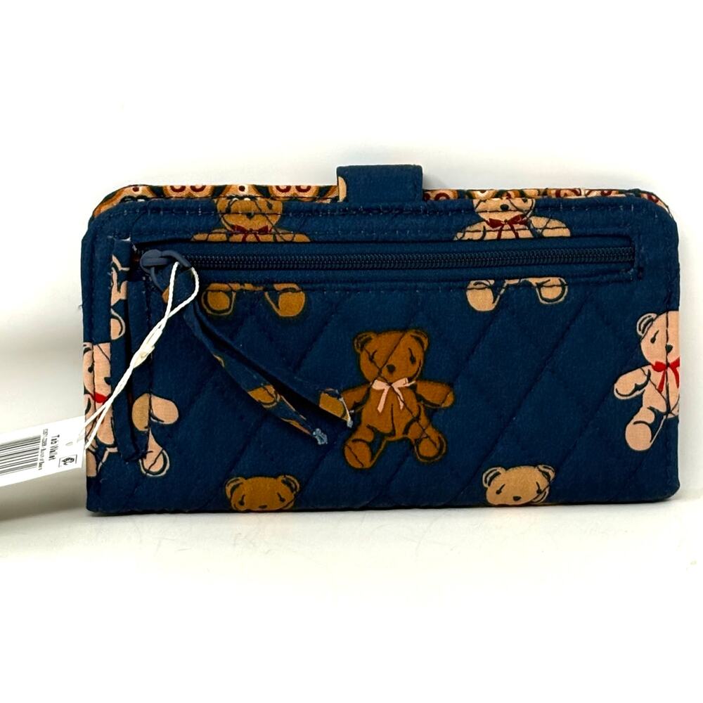 Vera Bradley Bunch of Bears Tab Wallet EXACT NWT 2025 Teddy Bears Blue Red - Picture 4 of 13